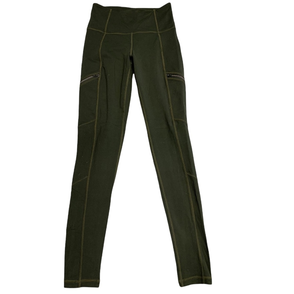Athleta High Waist Leggings with zippered thigh pockets. Size XS